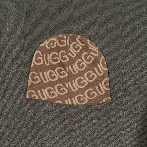 UGG Brown and Cream Knit Beanie